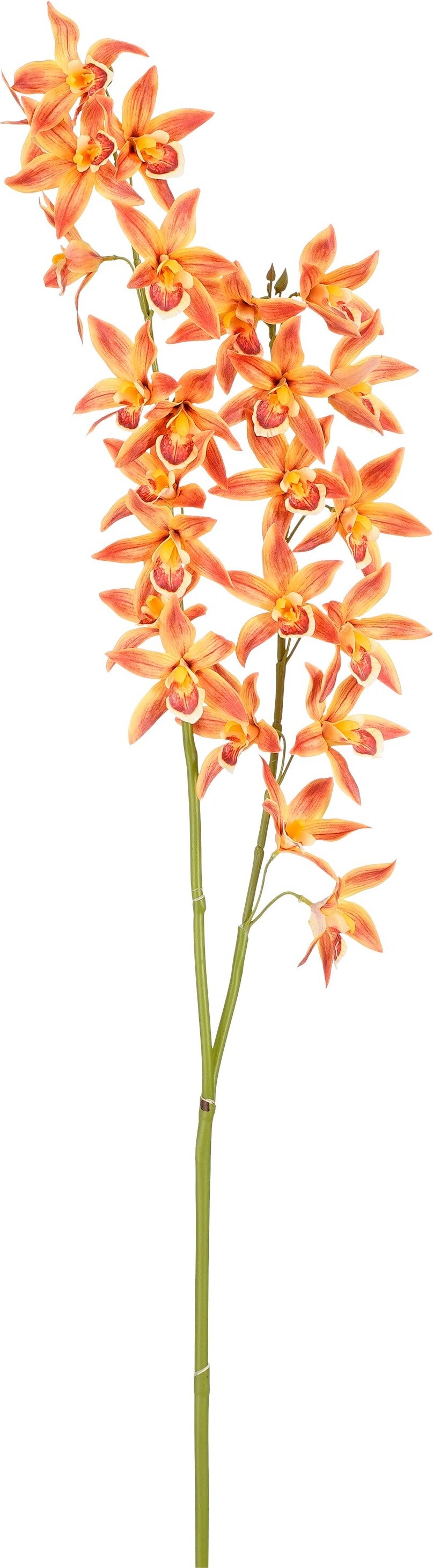 Mica Decorations kunstbloem Cymbidium oranje 98 cm