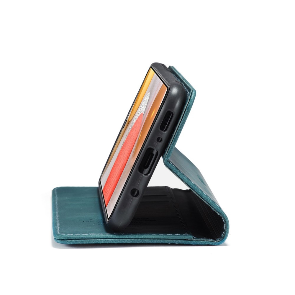 Samsung Galaxy S21 5G Leder Tasche Flip Wallet Etui mit Kartenfächern - Blaugrün