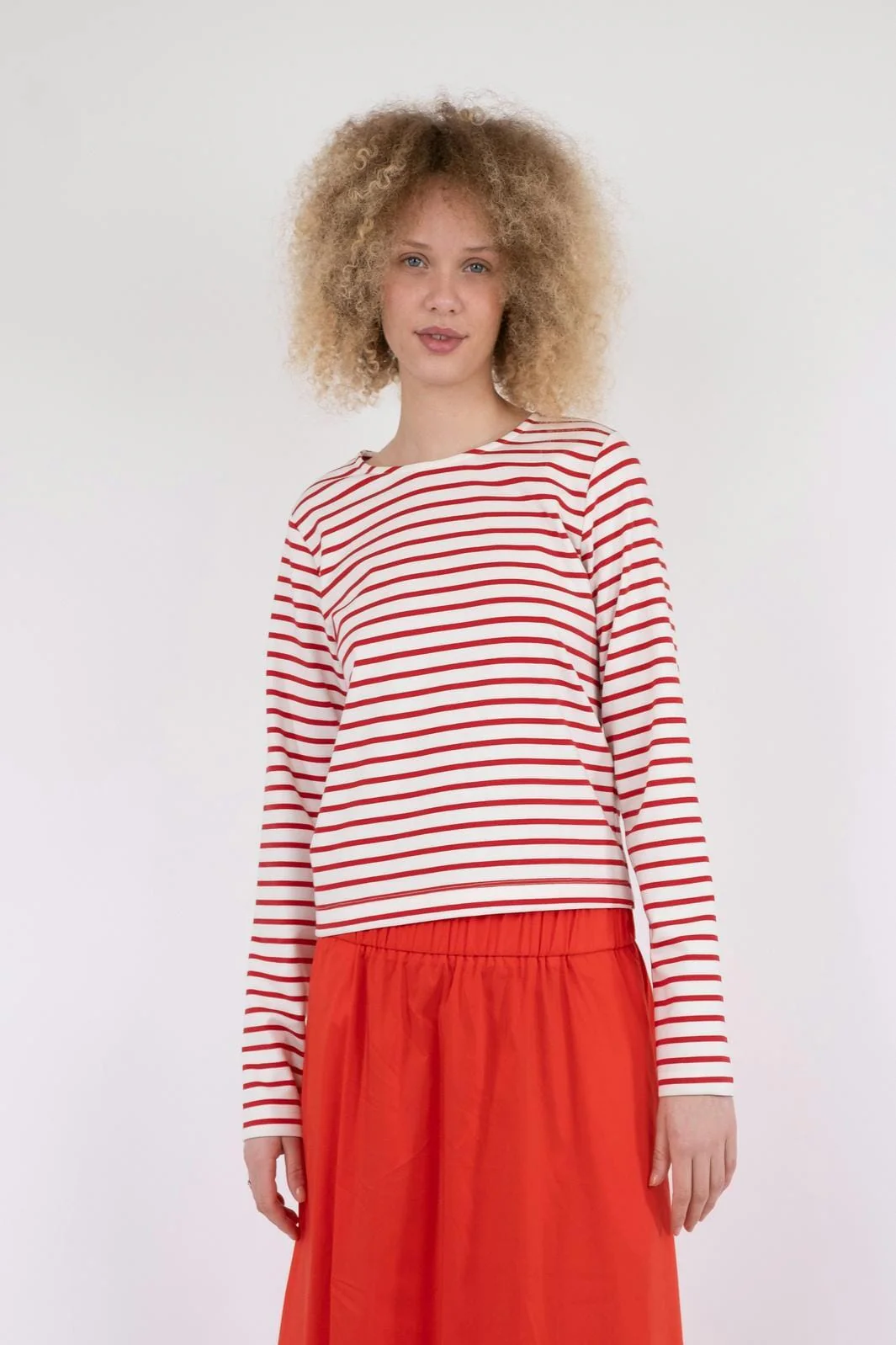 Neo Noir Claudio Stripe Blouse red