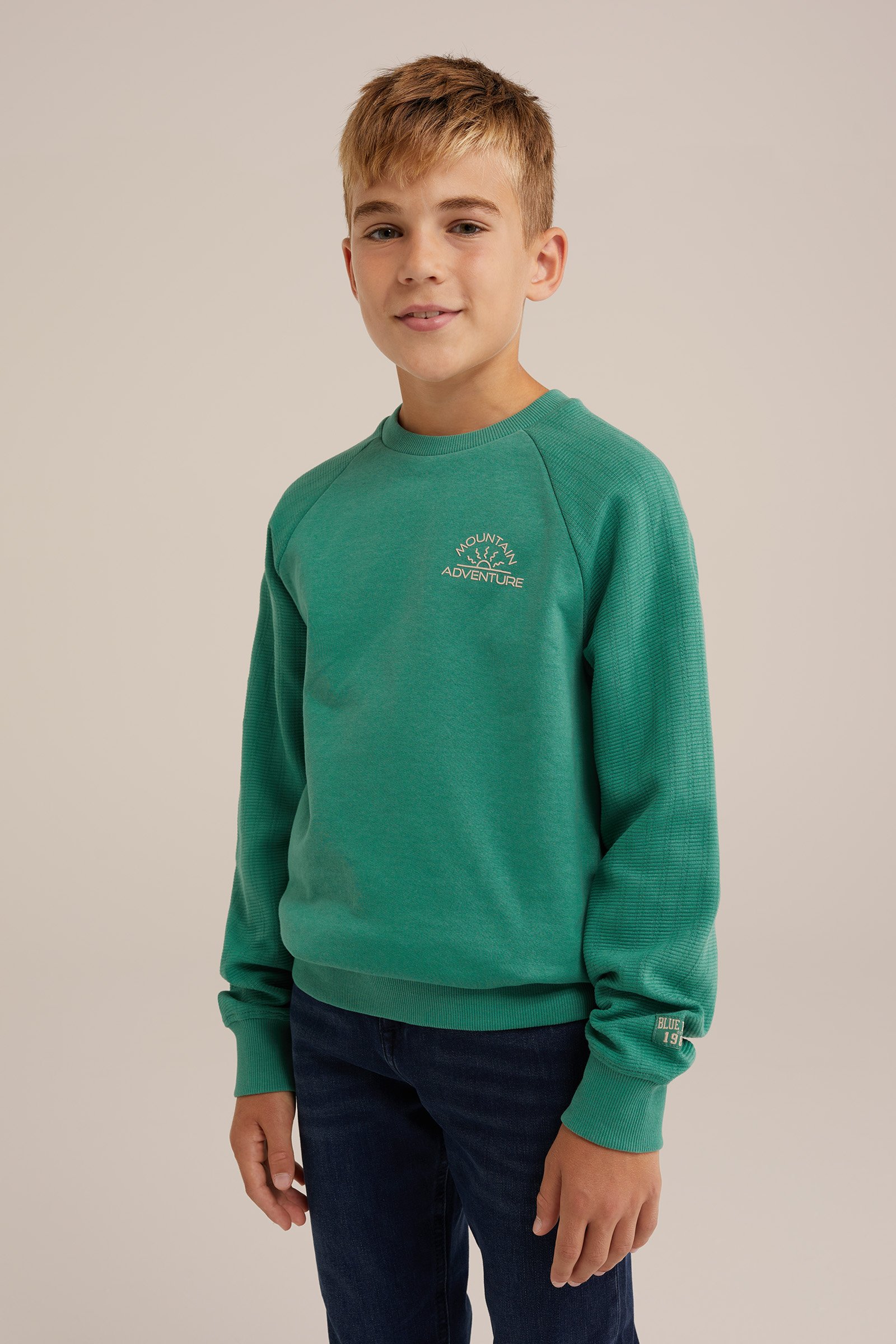 Jongens sweater met opdruk Blue Ridge Groen