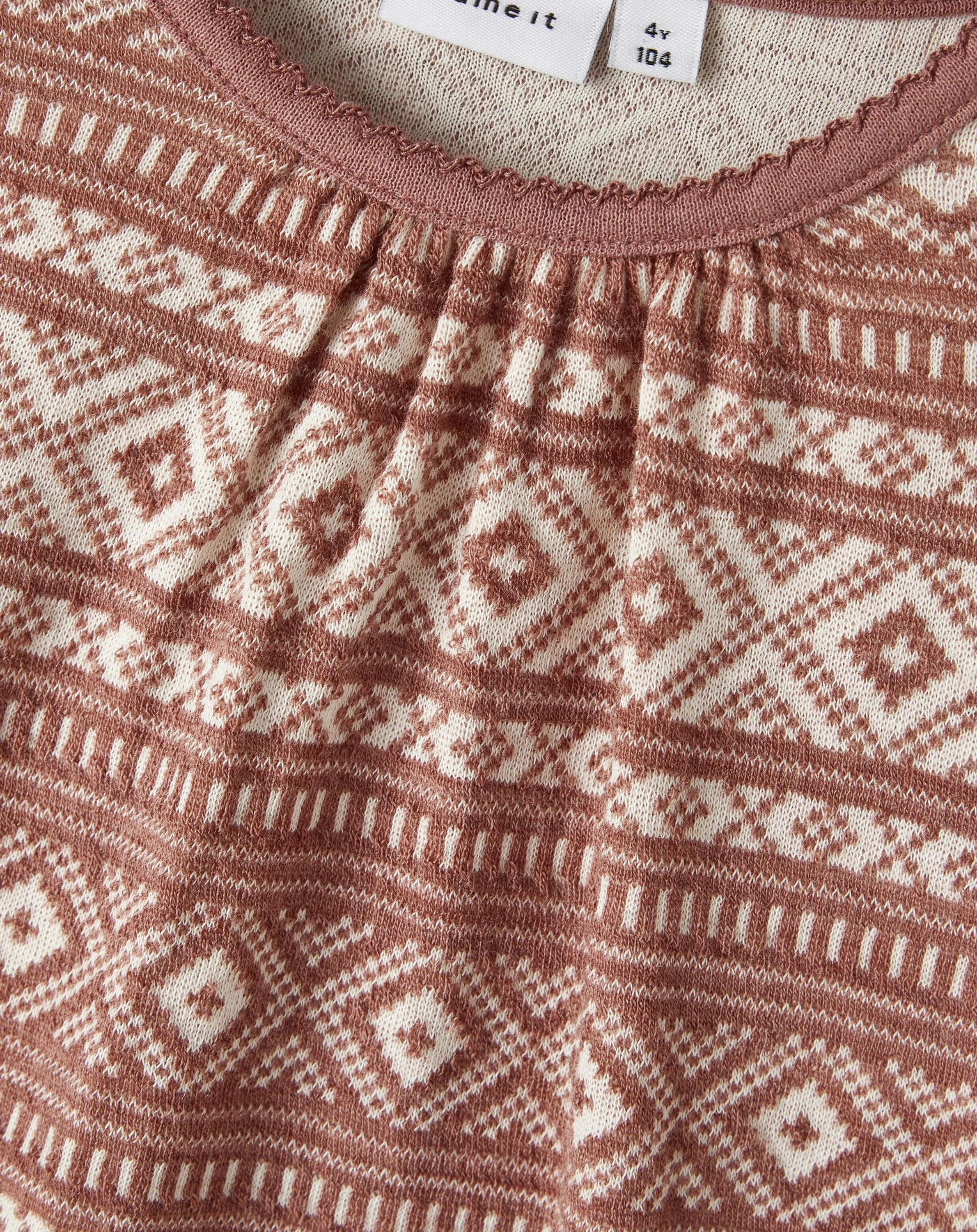 Jacquard-Langarmshirt NMFWUPSUS XXII in cognac