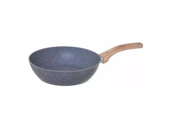 Sauteuse en aluminium - D. 28 cm - Effet pierre grise