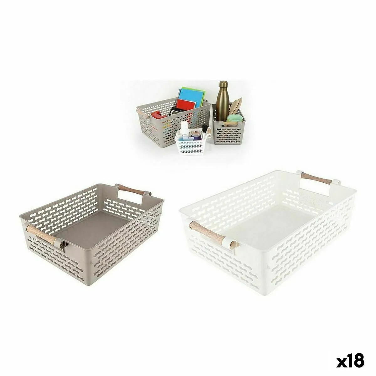 Confortime Panier Multi-usages en Bois