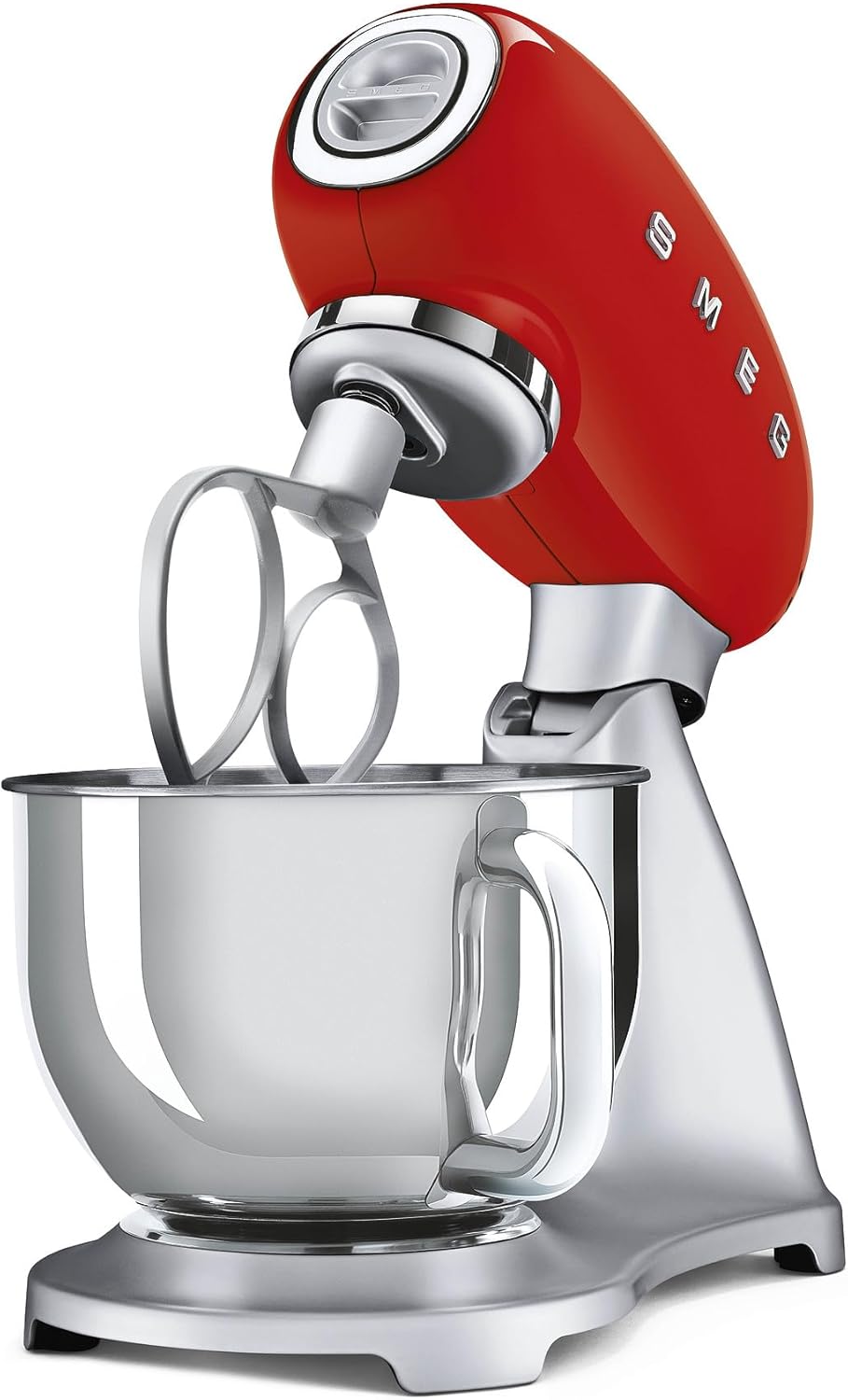 Smeg, Robot Pâtissier SMF02BLEU, 10 Niveaux de Vitesse, Fonction Mise en Marche Progressive, Bol 4,8 L, Verrouillage Moteur de Sécurité, Batteur Plat, Crochet et Couvercle Fournis, 800W, Noir