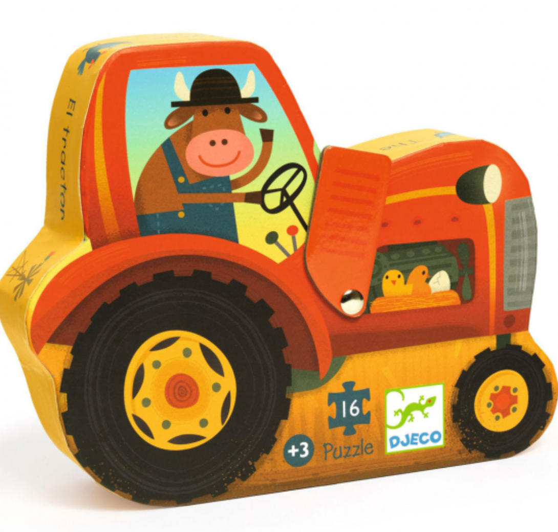 Djeco dj07275 Puzzel tractor 16stukjes