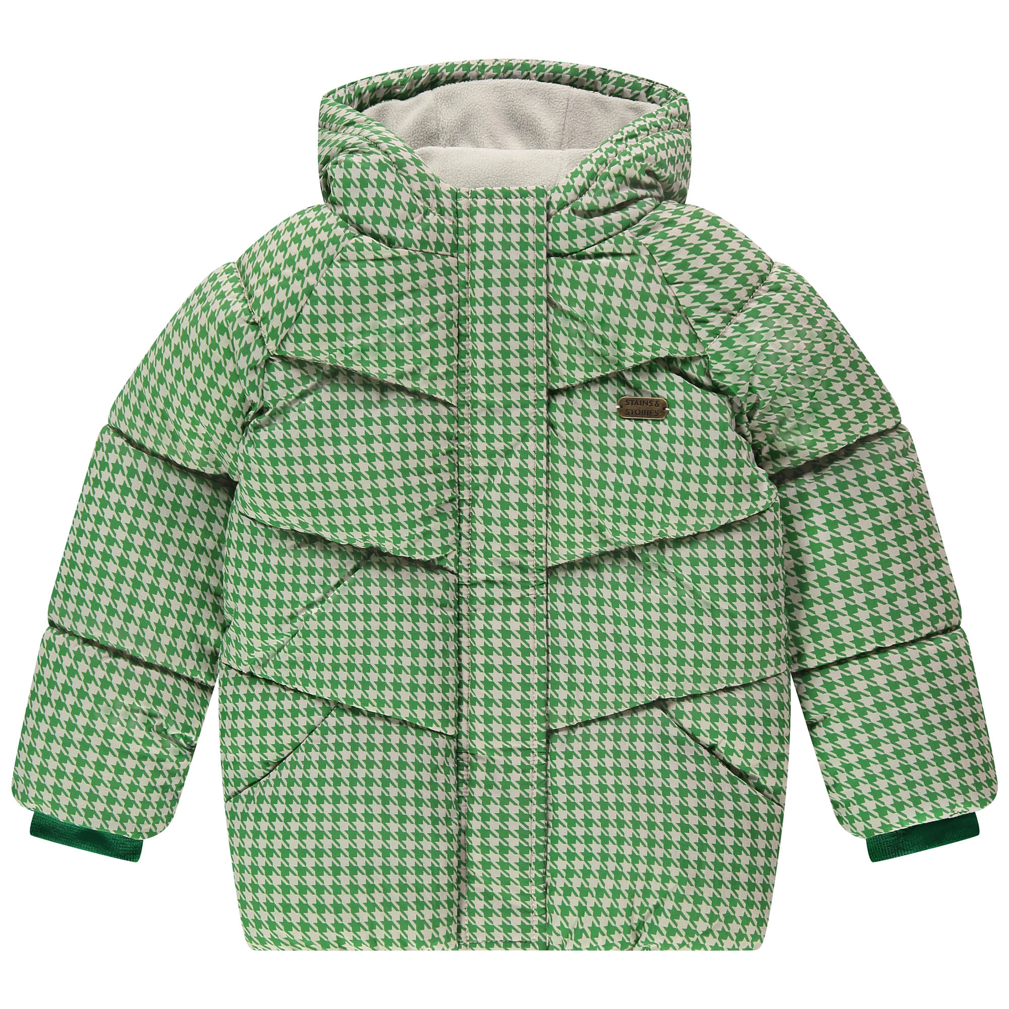 Stains & Stories peuter jas  ruit groen