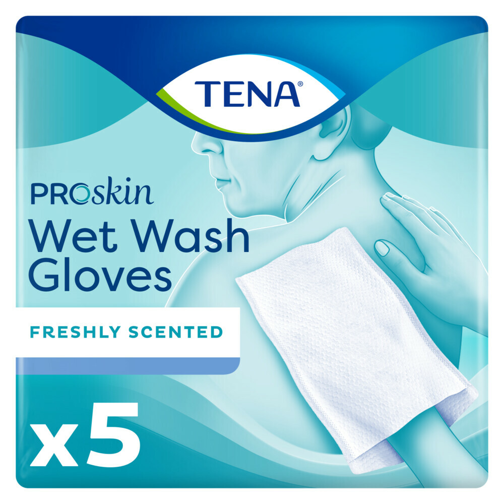3x TENA Proskin Wet Wash Gloves Frisse Geur5 stuks