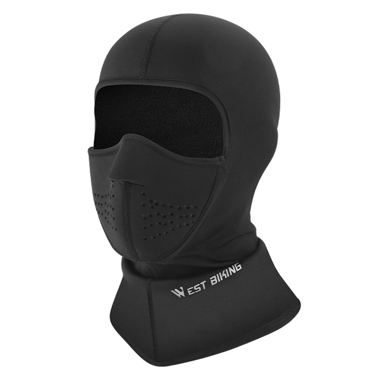 Winddichte Ski Sturmhaube Motorrad Halstuch Kälte   UV Gesichts Schutzmaske mit Magnetischer Klappe - Schwarz