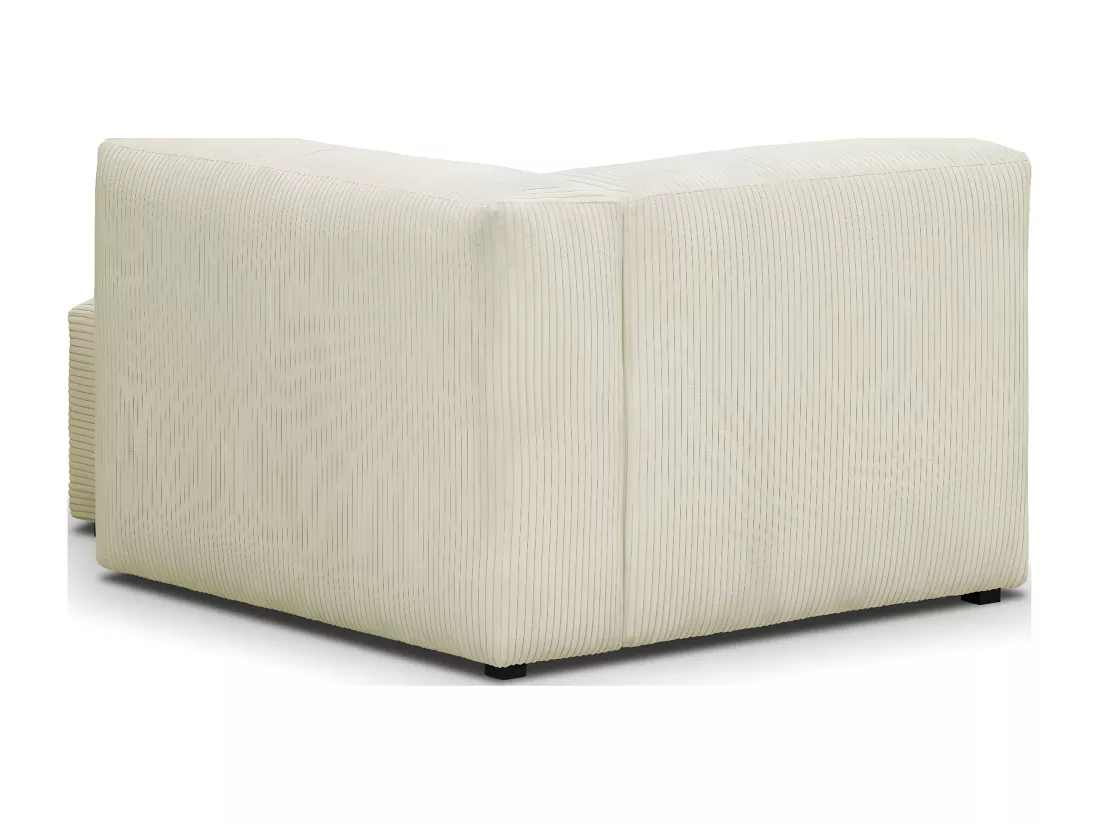 Méridienne d'angle à droite modulable en velours côtelé beige - Modulo