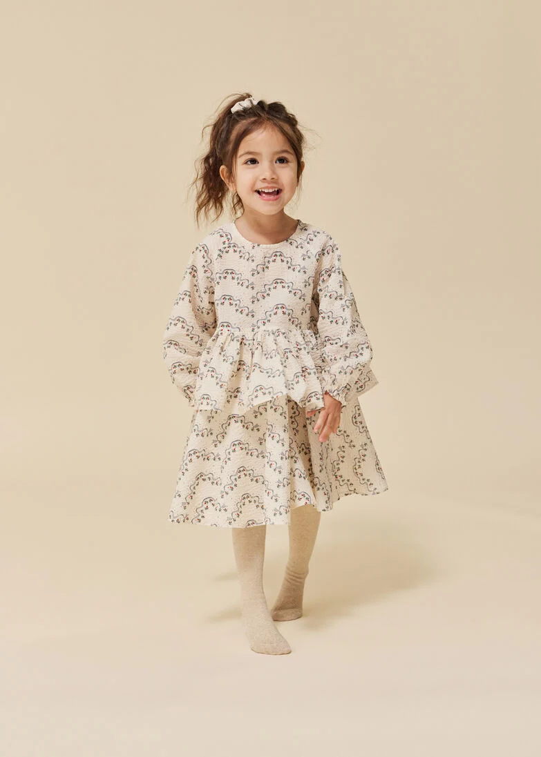 KONGES SLOJD beige konges slojd mini jurk etty dress