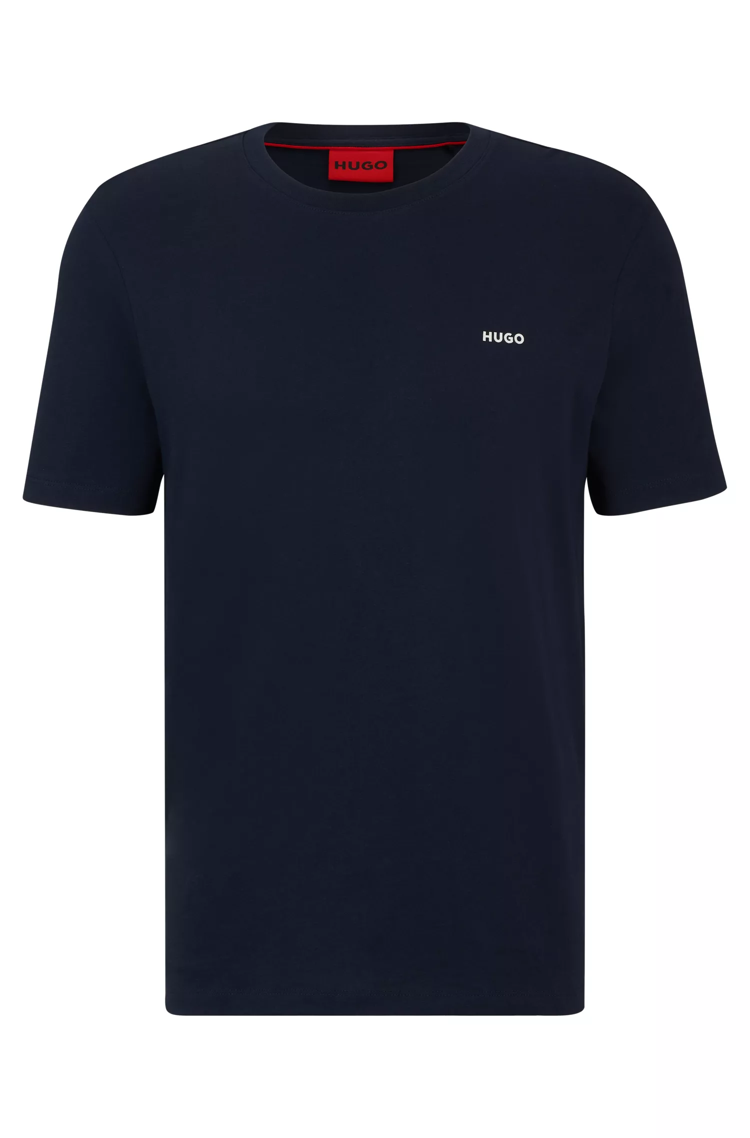 Camiseta HUGO vermelha em malha de algodão com estampa do logotipo
