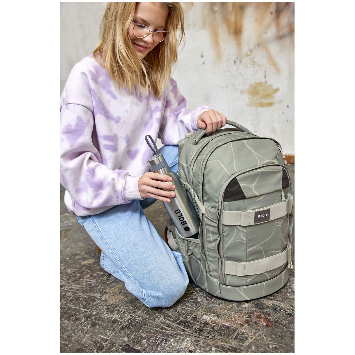 LässigLässig   Schulrucksack Bold curve sage