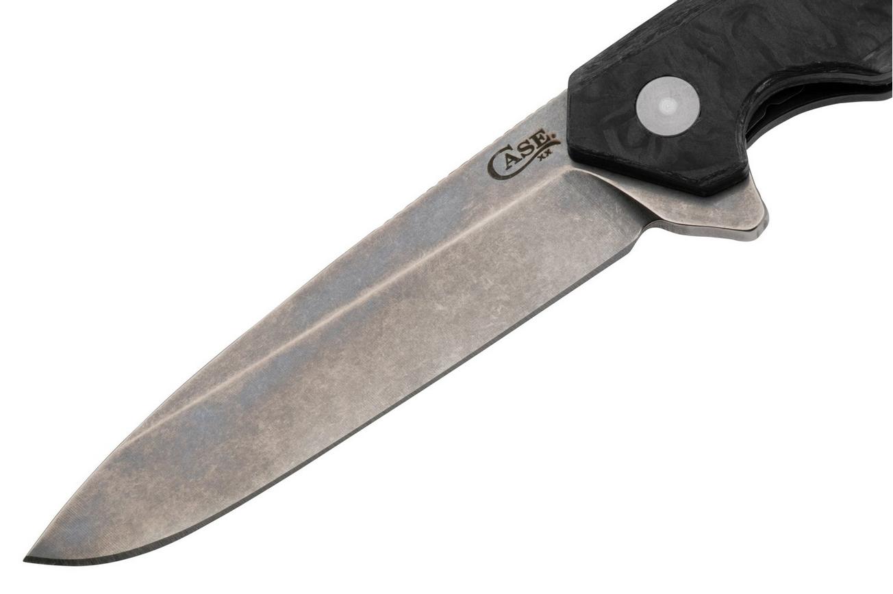 Case The Kinzua, Black Marbled Carbon Fiber, Spear Blade S35VN, 64801 zakmes