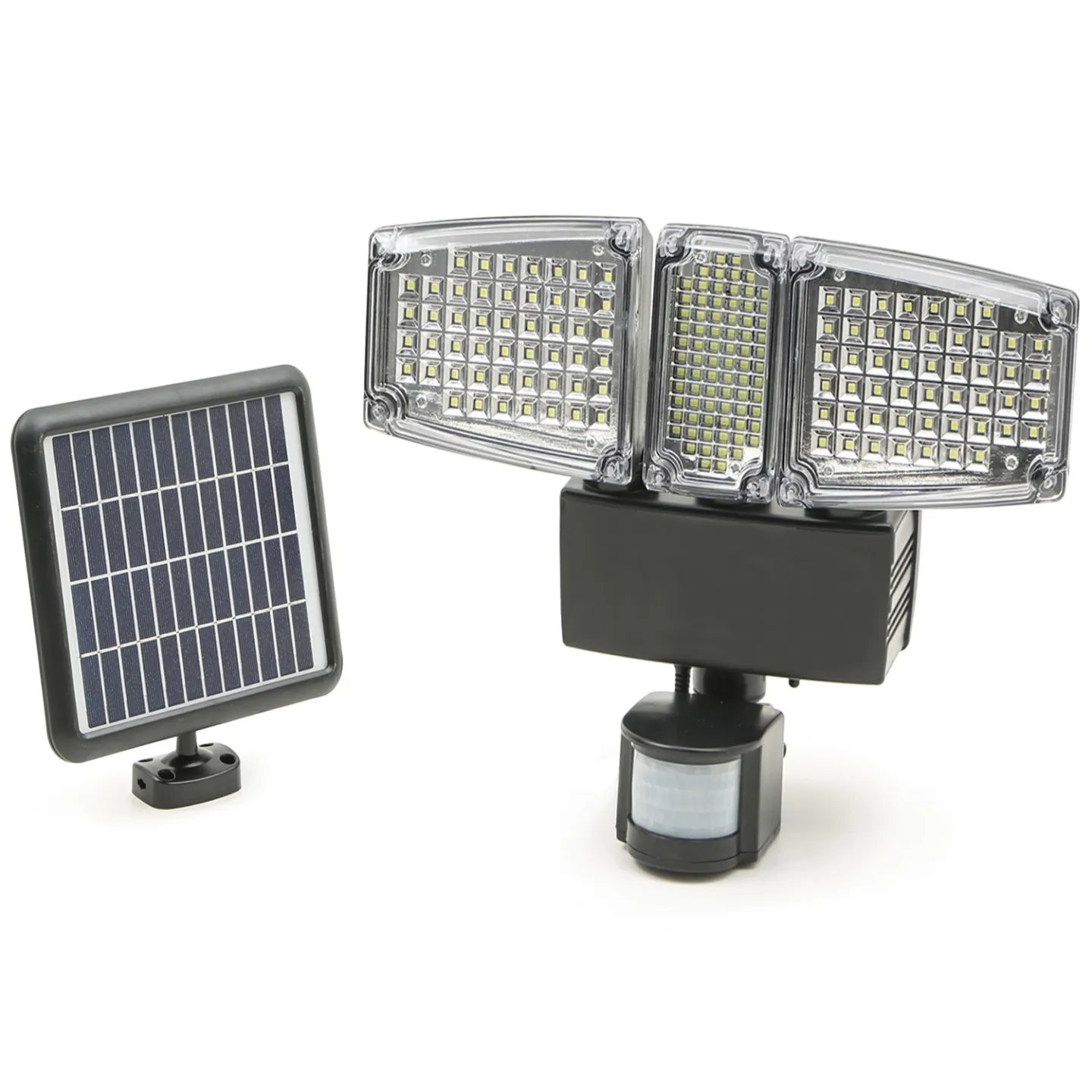 Projecteur solaire 3 têtes 178 LED détecteur de mouvement