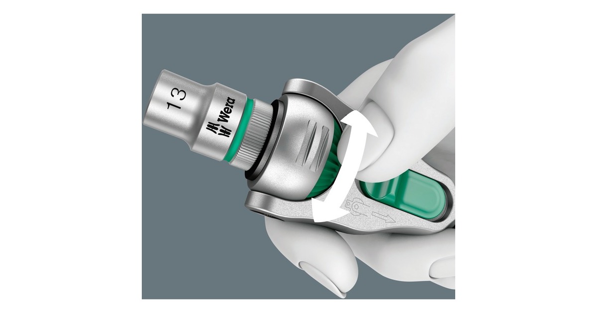 Wera8100 SB 9 Zyklop Speed ratelset gereedschapsset  (Zwart/groen, 29-delig, speedratel met draaibare kop)
