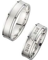 Trouwringen witgoud met Diamanten breedte 5,5 mm