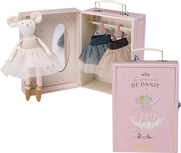 Moulin Roty Moulin Roty - Ballerina mus i kuffert 26 cm - Suzies gardero