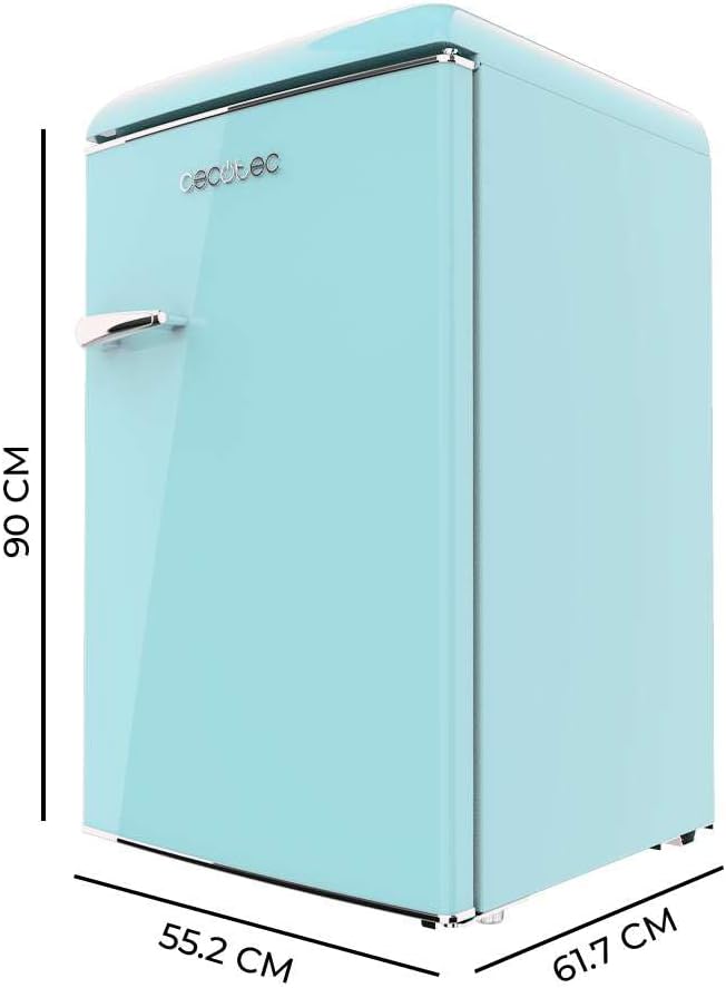 Cecotec Mini Frigo Bolero CoolMarket TT Origin 45 Rouge. Réfrigérateur de Table Rétro 45L, 55 cm de Haut, 44,7 cm de Large, Classe Énergétique E, Bac à Glaçons et Poignée Chromée, Rouge