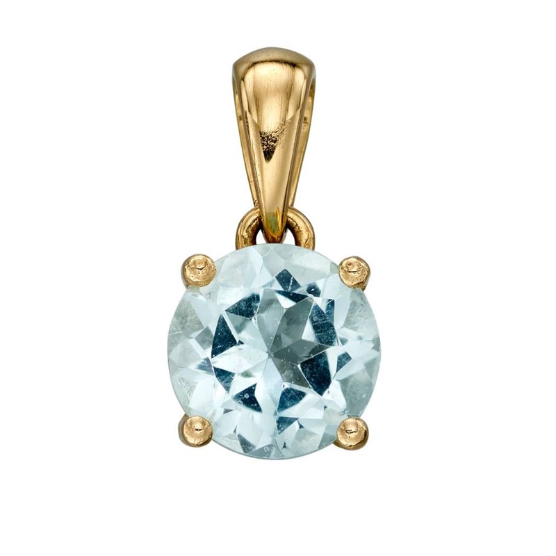 Collier mars aigue-marine en or 375/1000