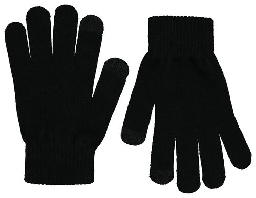 2 paires de gants enfant avec paillettes pour écran tactile noir