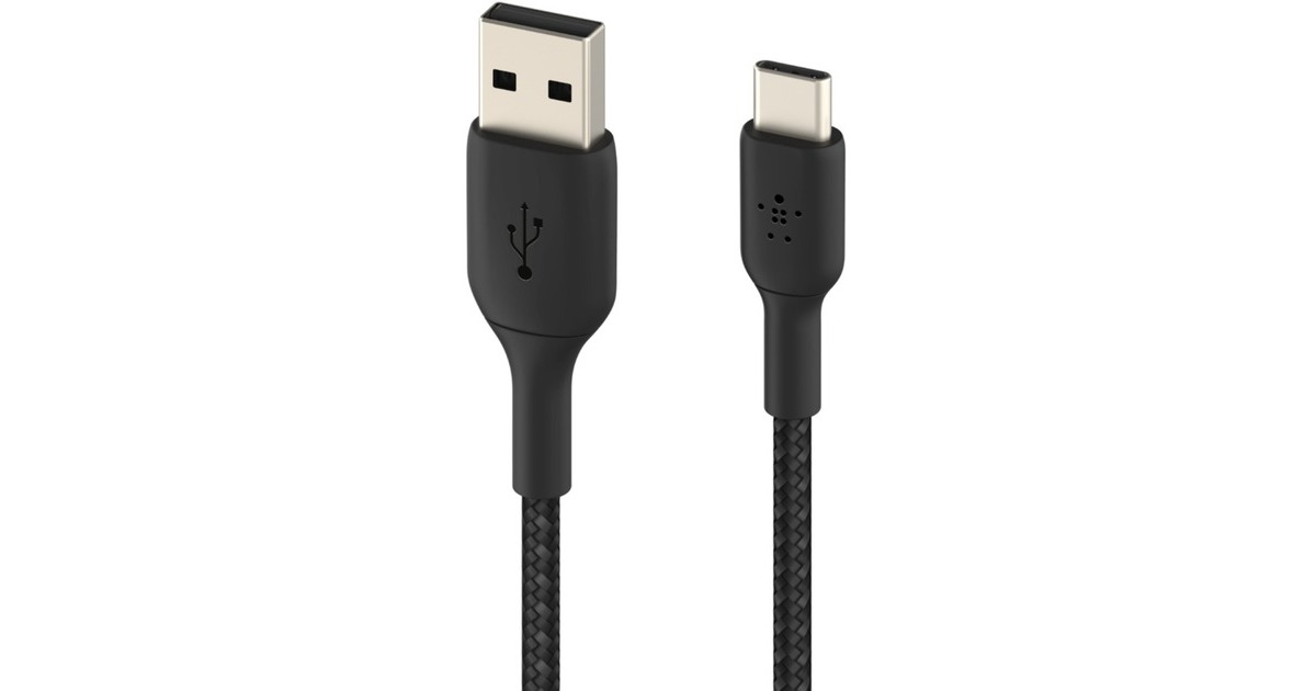 BelkinBOOSTCHARGE gevlochten USB-C/ USB-A kabel  (Zwart, 15 cm)