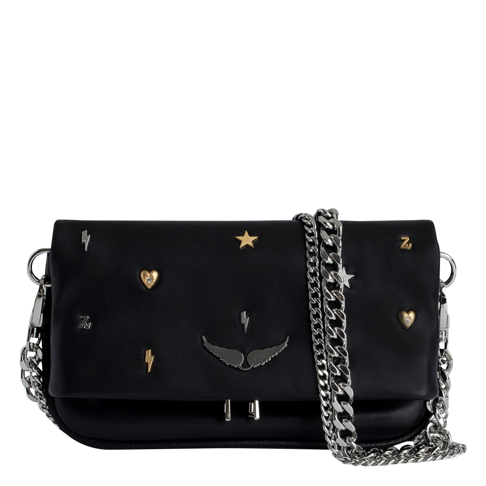 ROCK NANO - Sac bandoulière en cuir | Noir