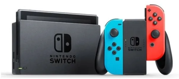 Nintendo Switch with Neon Blue and Neon Red Joy-Con - Spilkonsol - Full HD - sort, neonrød, neonblå