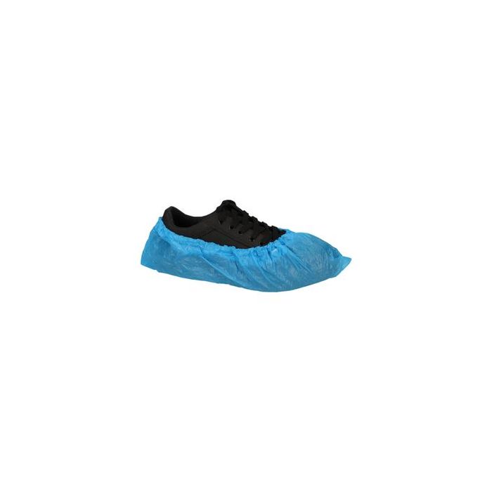 Overschoenen 40micron 100st Schoenovertrekken schoenhoezen geruwd maat 36-46 CPE blauw (8716244004255)