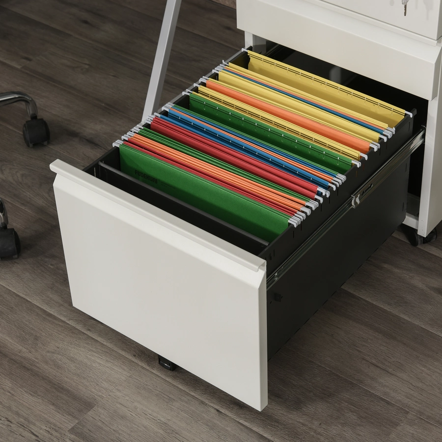 Vinsetto Rollcontainer mit Schubladen und Ablagefläche weiß
