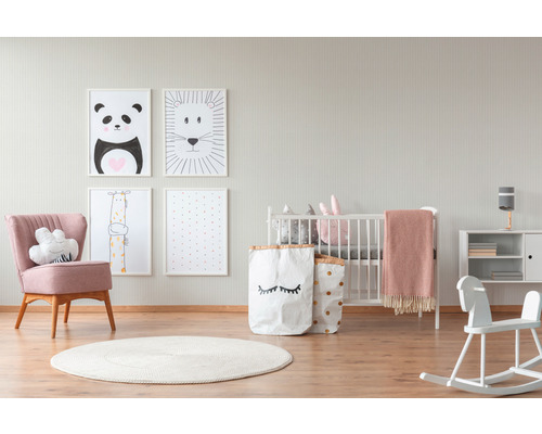 Vliesbehang 35565-2 Little Stars strepen zilver