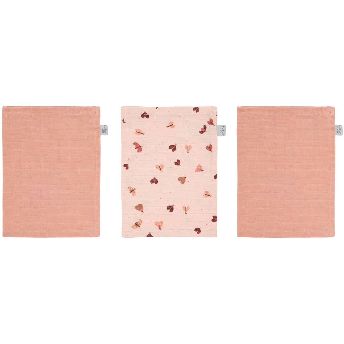 bébé joubébé jou   Muslin Waschhandschuh 3er Set sweet butterfly