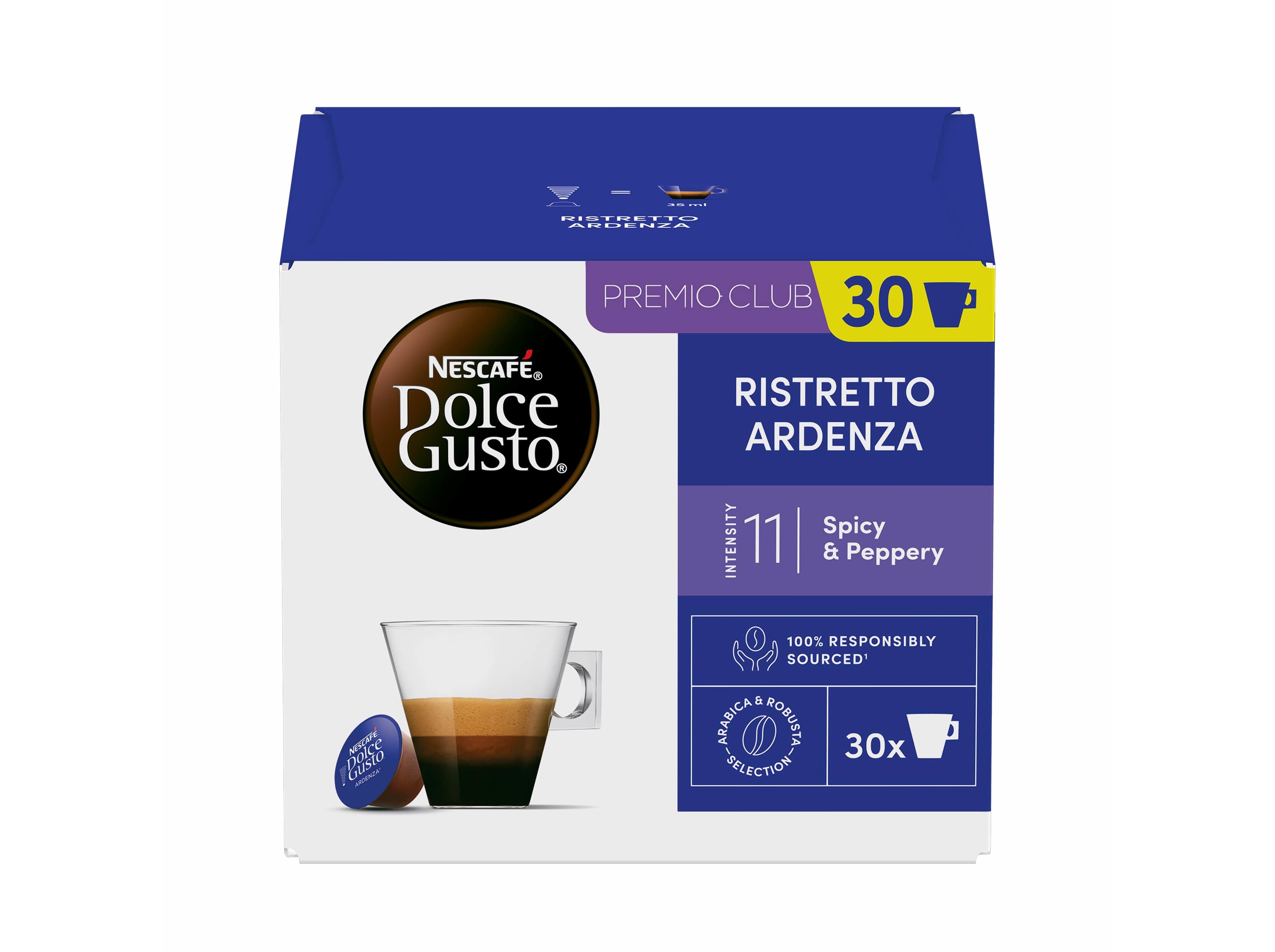 CÁPSULAS DOLCE GUSTO CAFÉ RISTRETTO E ARDENZA 30UN