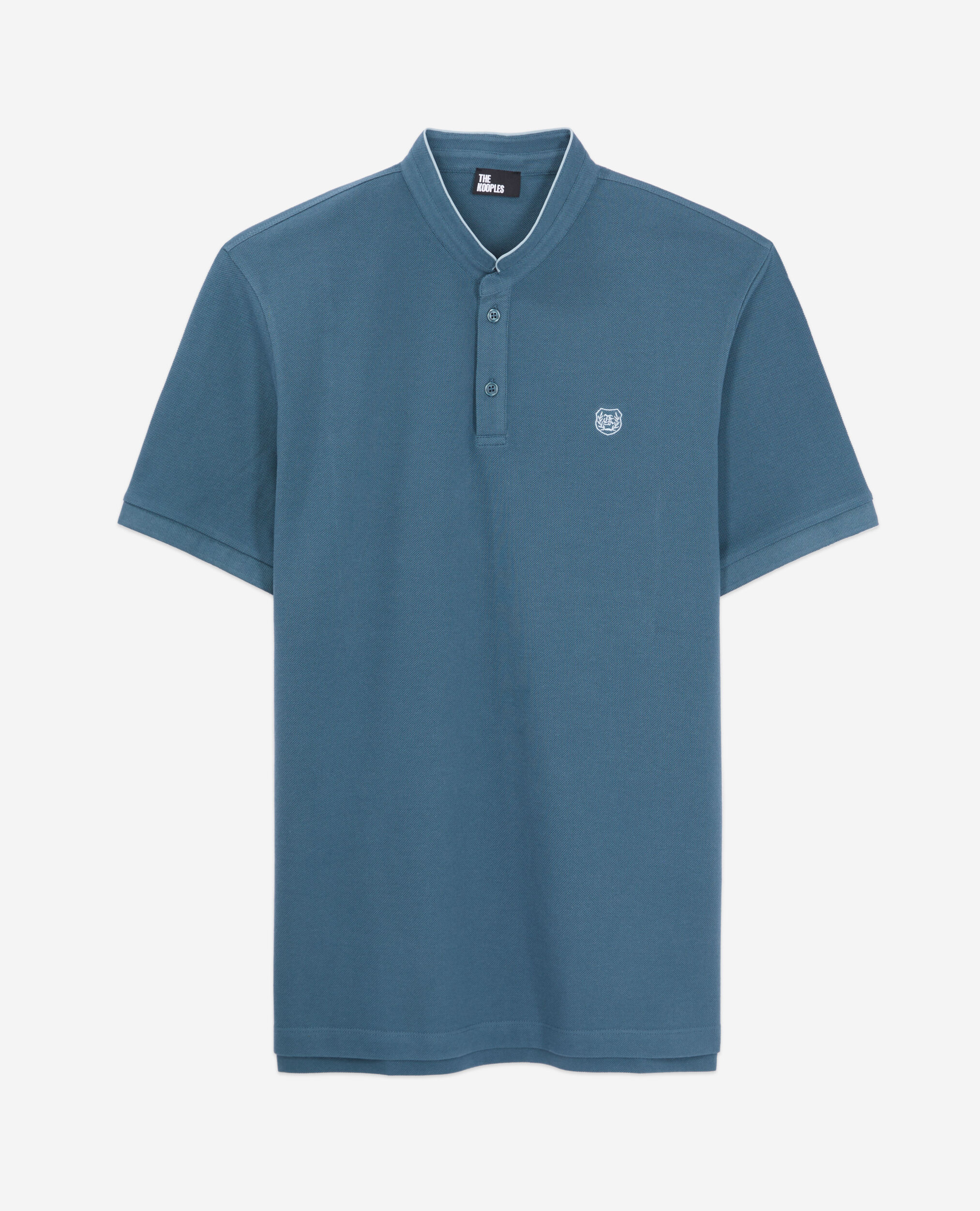Polo bleu profond en coton