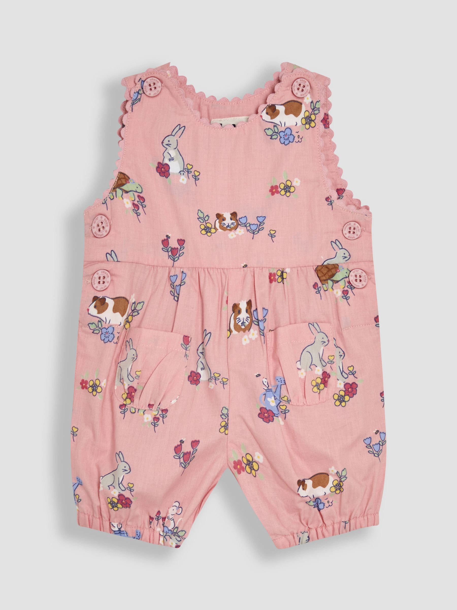 JoJo Maman Bébé Printed 100% Cotton Dungarees
