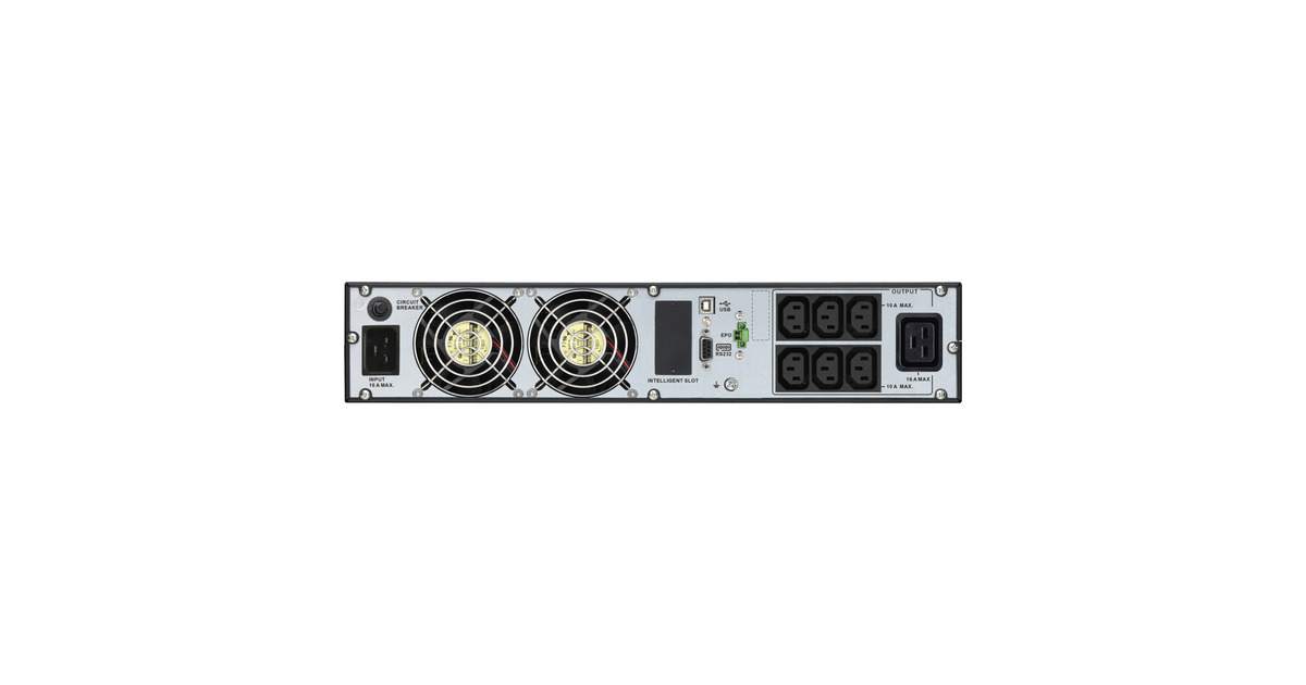 APCEasy UPS On-Line 3000VA SRV3KRIRK-E ups  (Zwart, 2700 W, 2U, 6x C13 + 1x C19, intelligente kaartsleuf, LCD, met railkit)