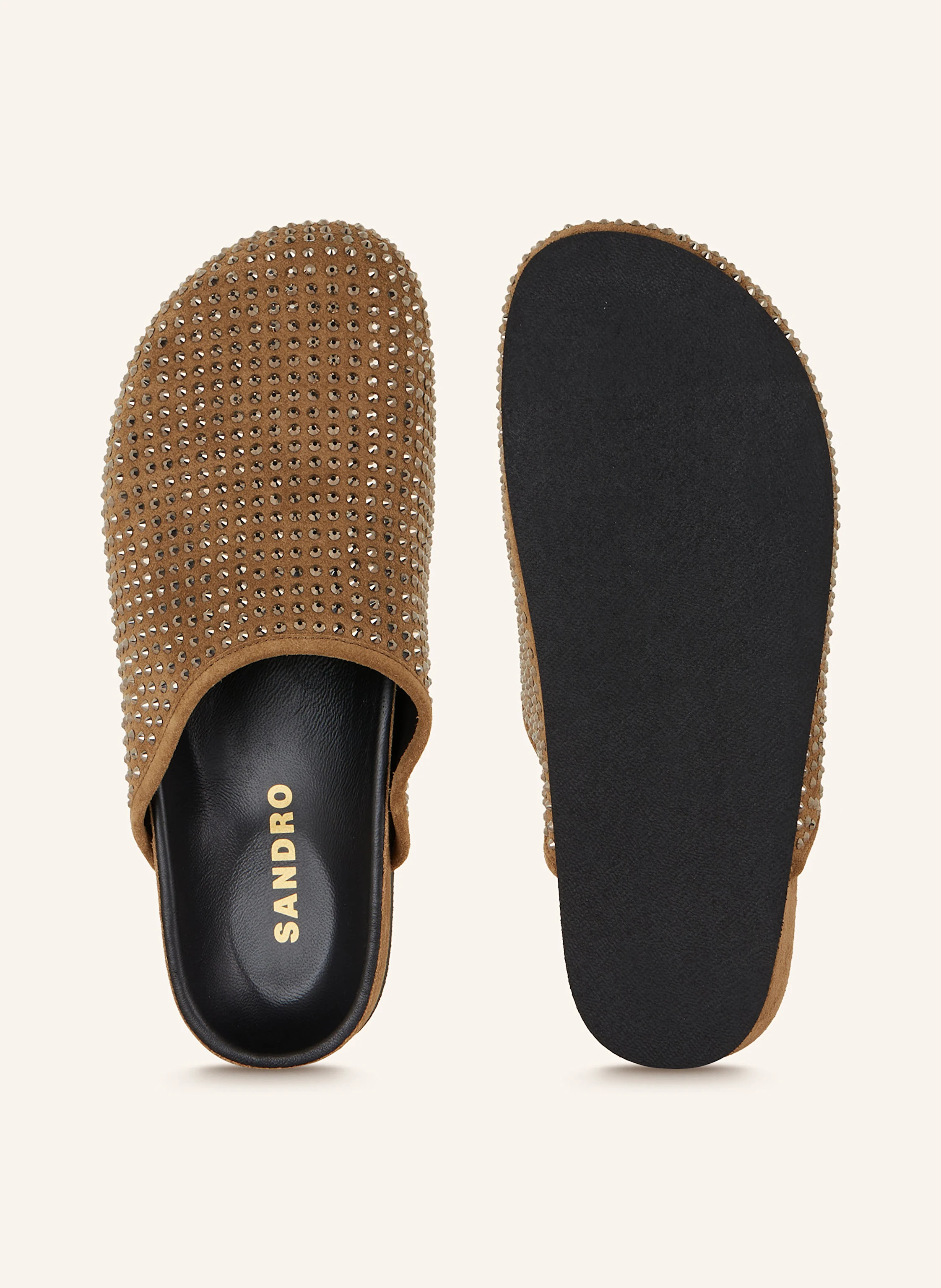 SANDRO Mules mit Schmucksteinen