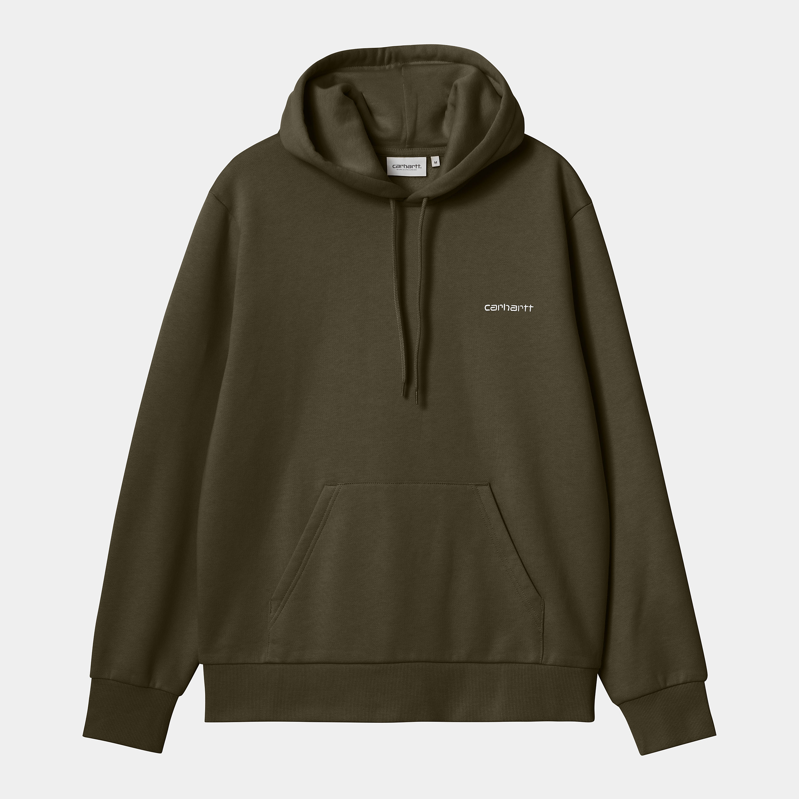 Carhartt WIP Hooded Script Embroidery Sweat Cypress / White