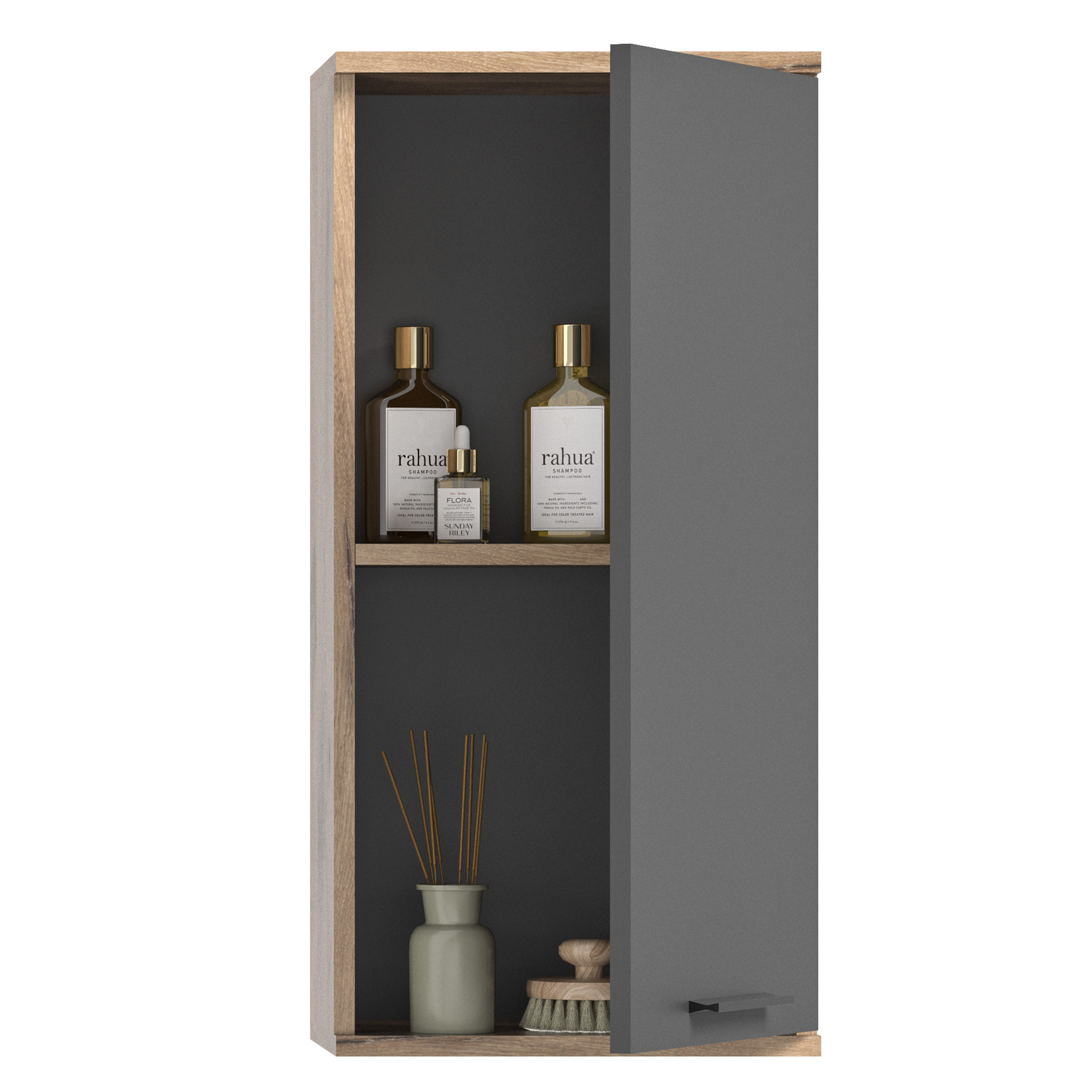 Hängeschrank MASON - Nox Oak - Basalt grau - 37 cm