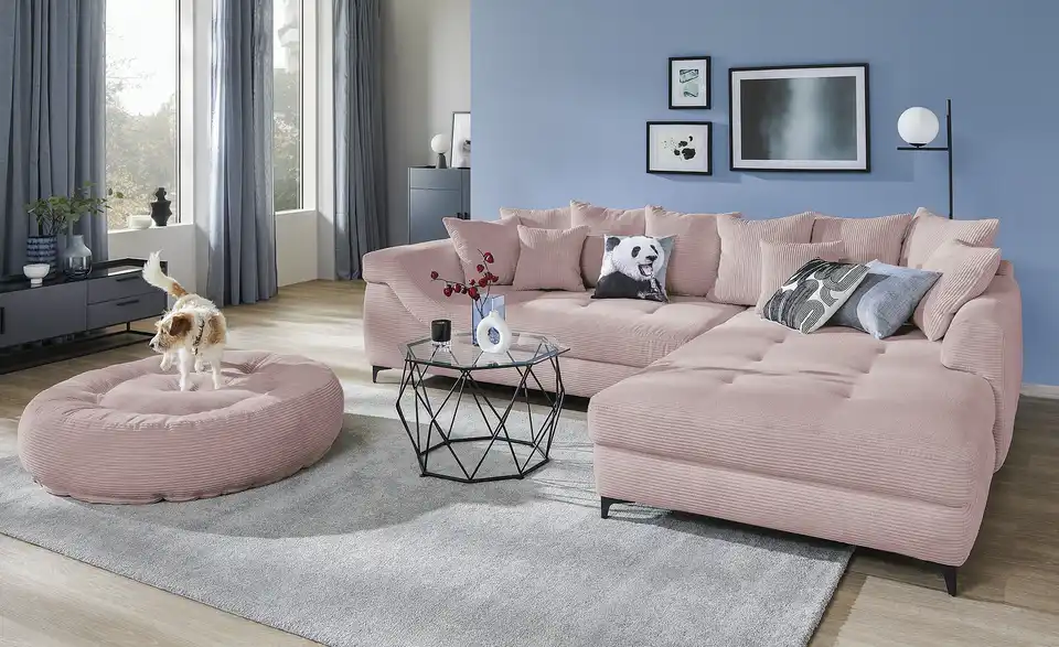 Ecksofa Jonna Pastellrosa rechts