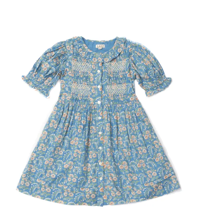 Lali Robe Ivy Smockée Fleurie | Bleu