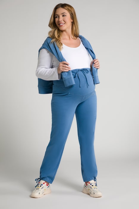 Bellieva-Sweatpants, extrabreiter Bund, Biobaumwolle