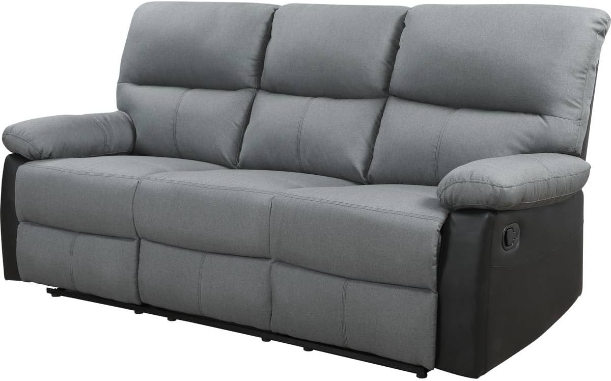 habitat et jardin Relax-Sofa Lincoln - 3-Sitzer - Schwarz/Dunkelgrau