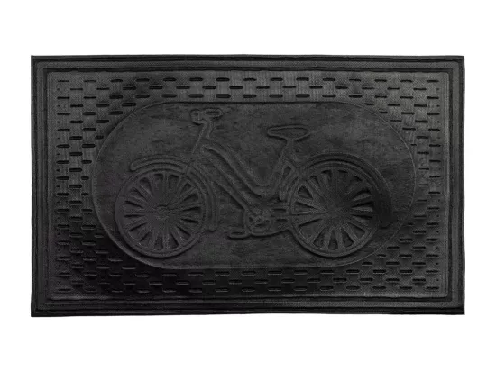 Tapis d'entrée en fibre et caoutchouc gris 75x45