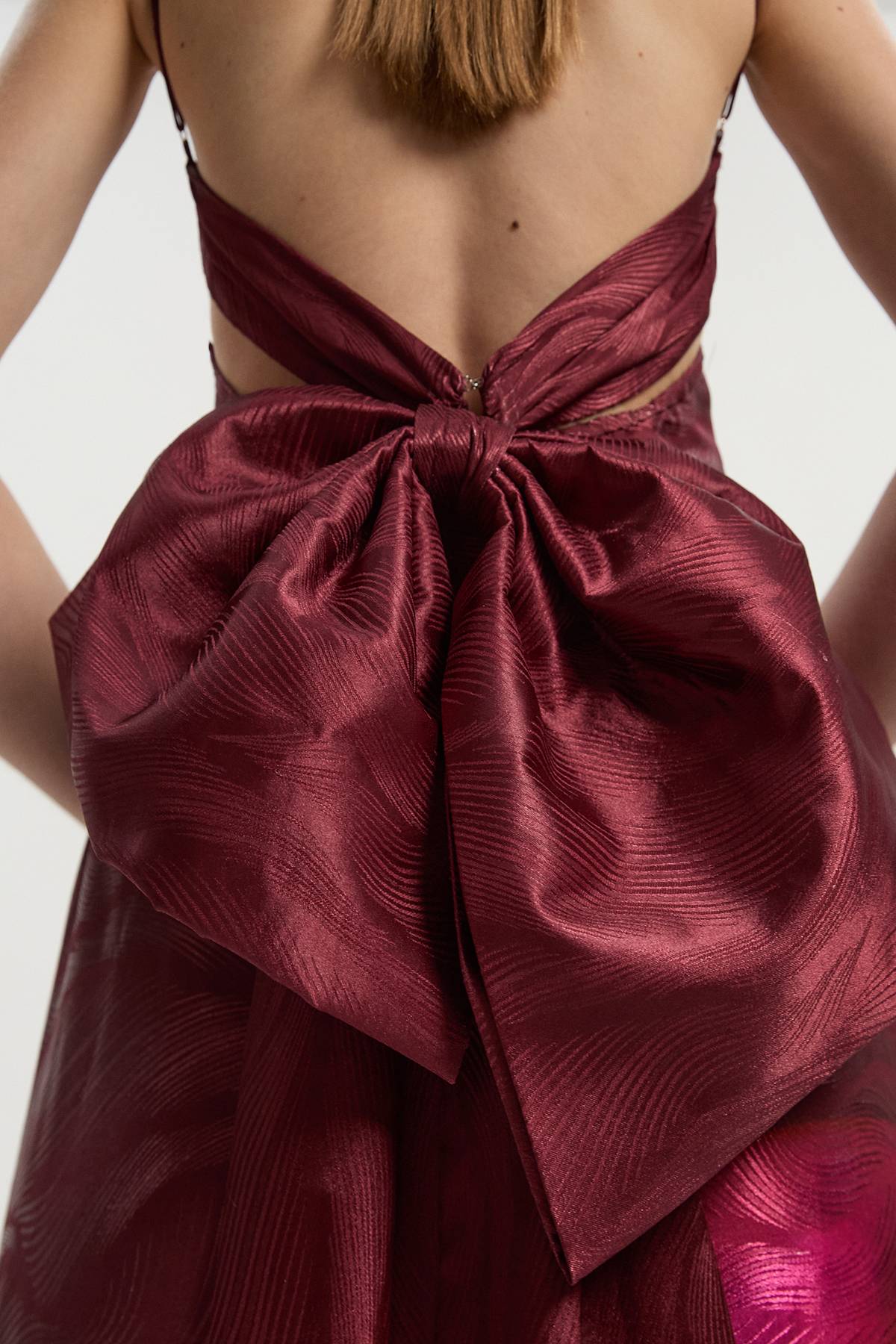 KarenMillen Lily Macrae - Robe de Bal Tissée Texturée à Bretelles