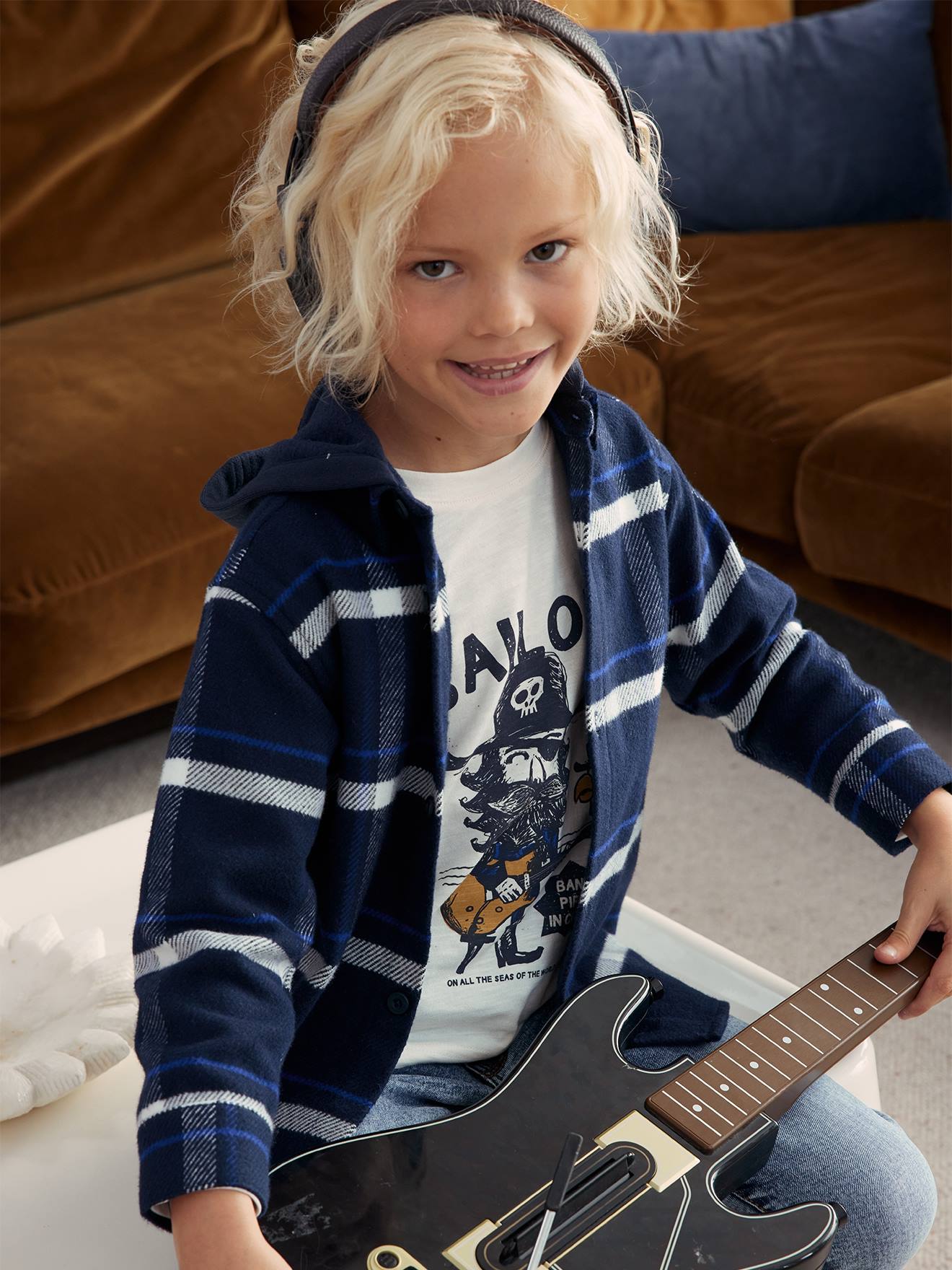 Camiseta infantil masculina com estampa divertida de 