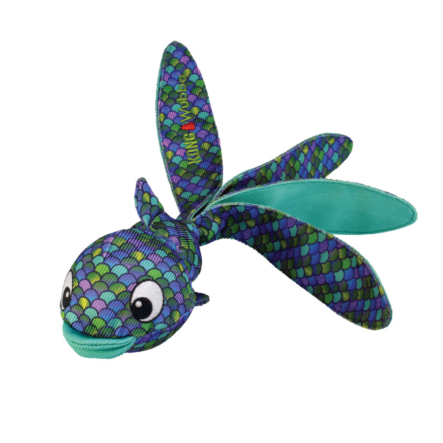 Brinquedo de pelúcia Kong Wubba Finz Peixe Azul para Cães