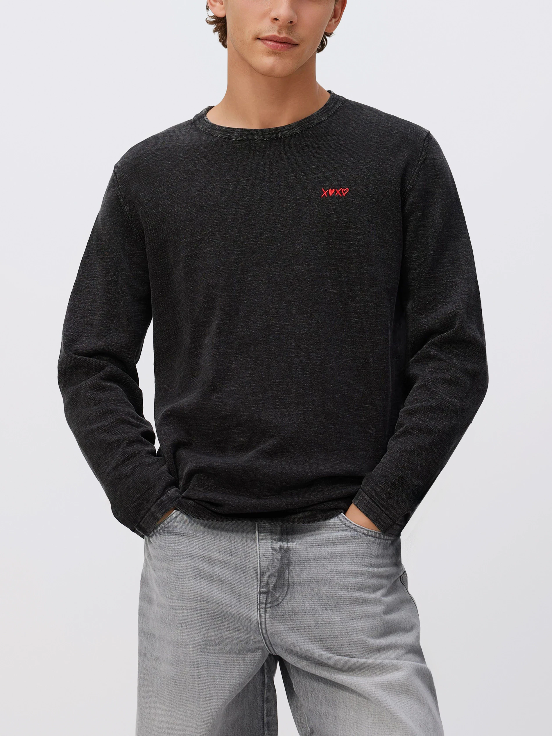 Langarmshirt mit Stickerei