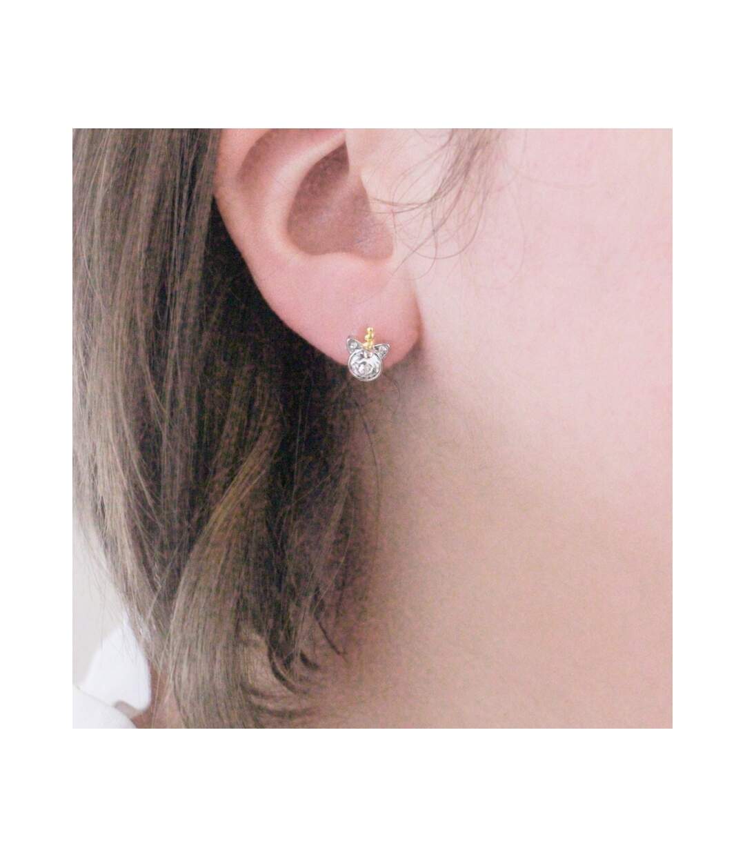Boucles d'oreilles Unicorn - Argenté et Cristal