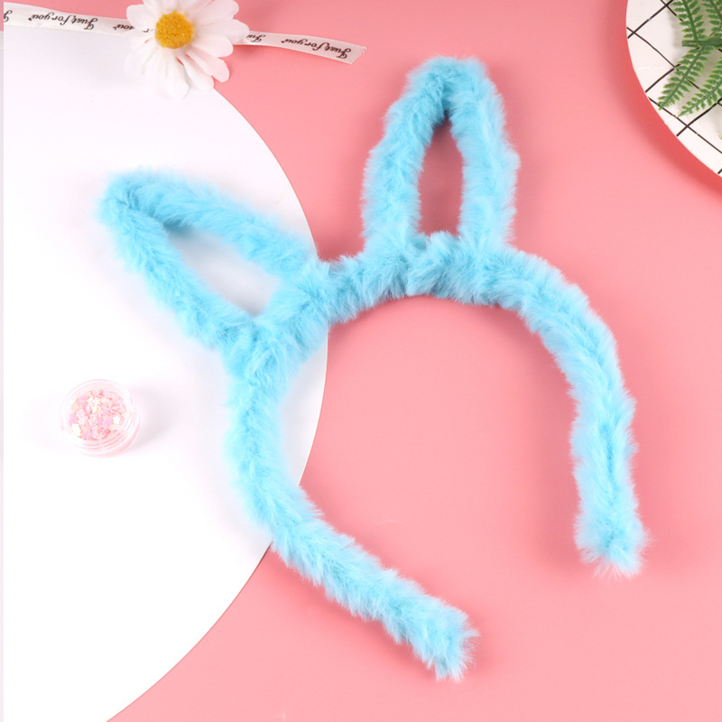 (9er Set) Plüsch Osterhasen Ohren Haarreif Fasnachts Kostüm Zubehör Motto Party Accessoire Bunny Foto Requisite - Assortiert