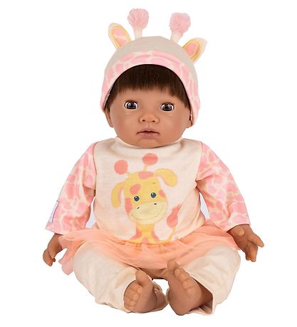Tiny Treasures Dukke m. M?rkt H?r - Giraffe Outfit